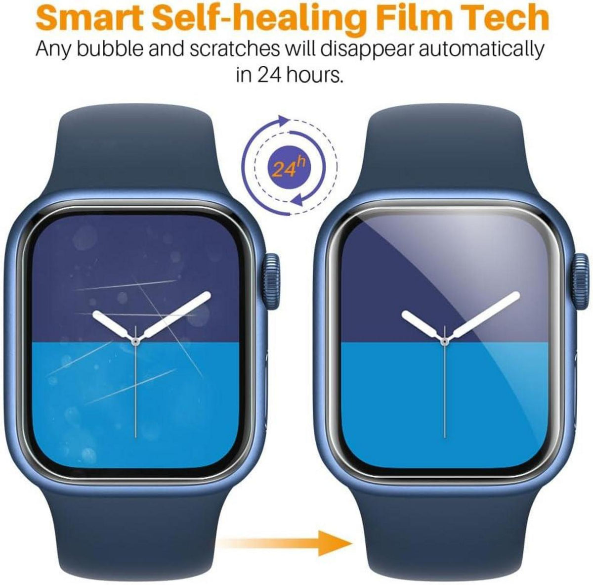 Schutzfolie für Apple Watch Series 7/6/SE/5/4 44mm 8 Stück