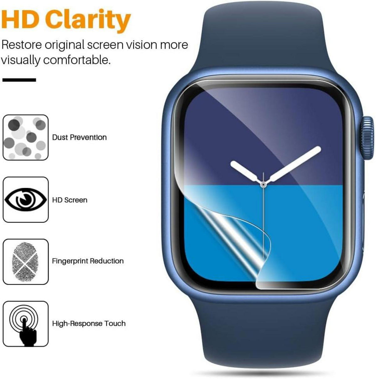Schutzfolie Apple Watch Series 7 45mm iWatch Series 6/SE/5/4 44mm 8