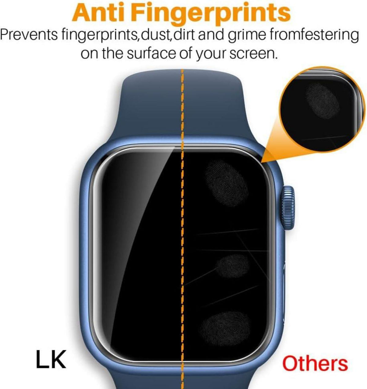 8er Pack LK Schutzfolie für Apple Watch Series 7/6/SE 45mm/44mm