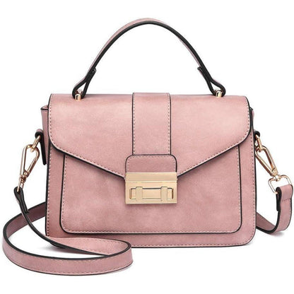 Elegante Damen Umhängetasche Klein Pink PU Leder