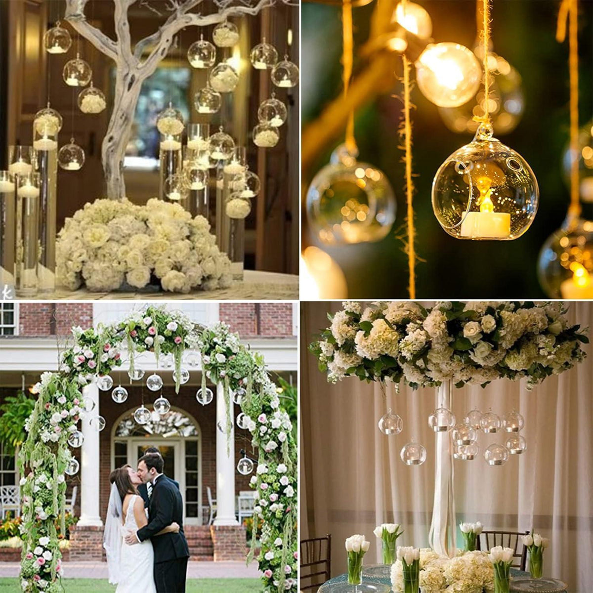 24 Hängende Glasball Kerzenständer – Romantische Deko für Hochzeit & Party