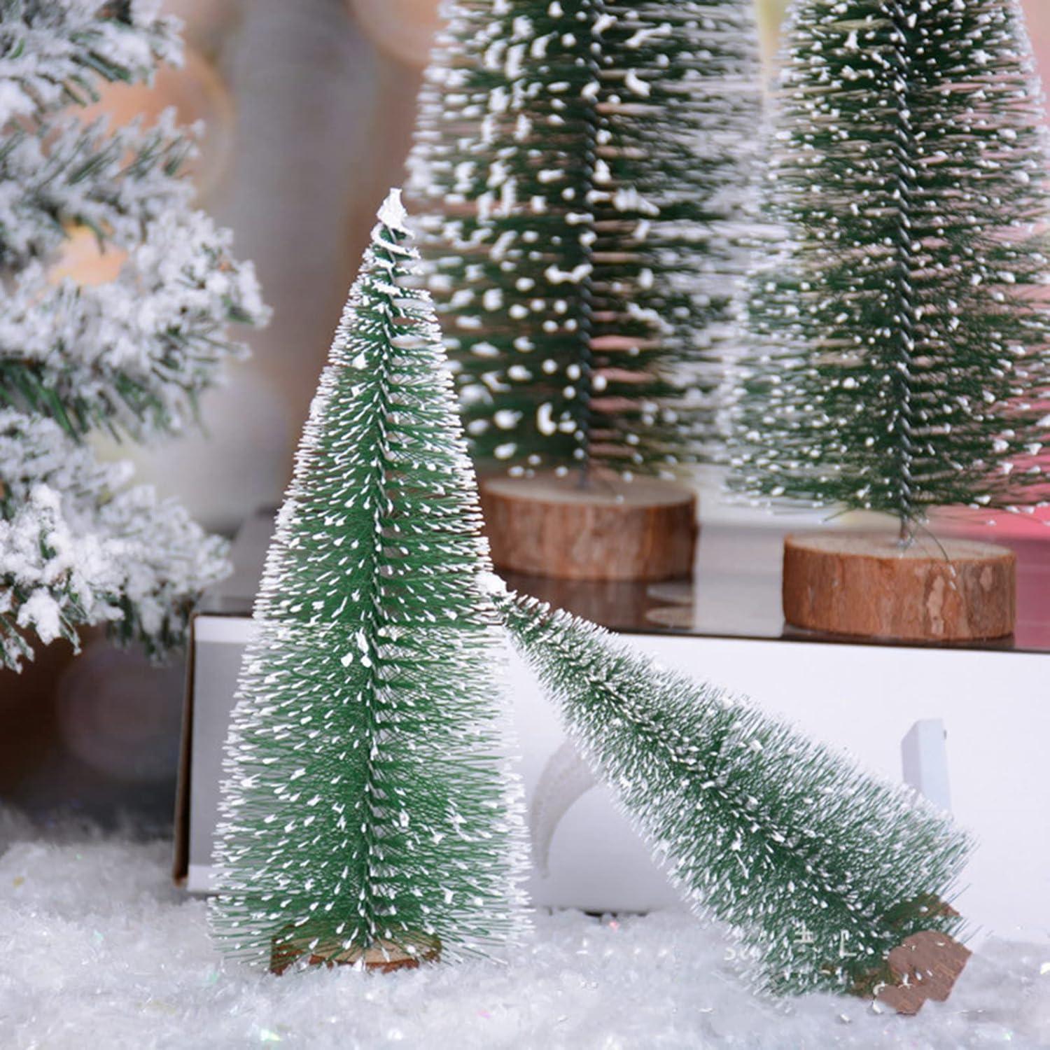 Mini Weihnachtsbäume mit Schnee-Effekt 10er Set für Winterdeko