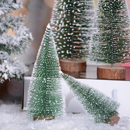Mini Weihnachtsbäume mit Schnee-Effekt 10er Set für Winterdeko