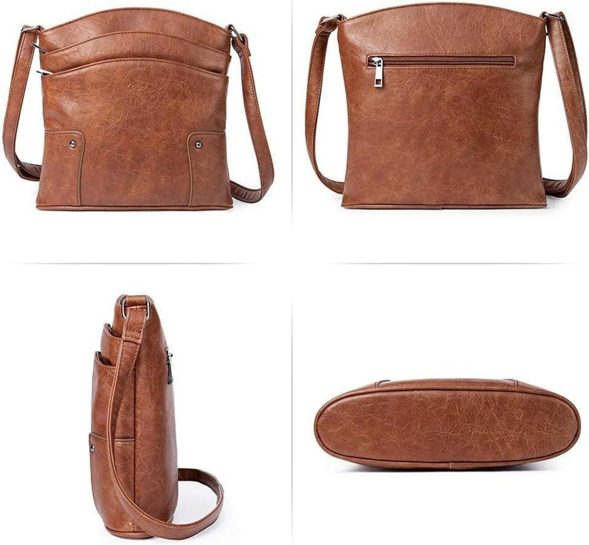 Umhängetasche Damen Klein Crossbody Clutch Geldbörse Dunkelbraun