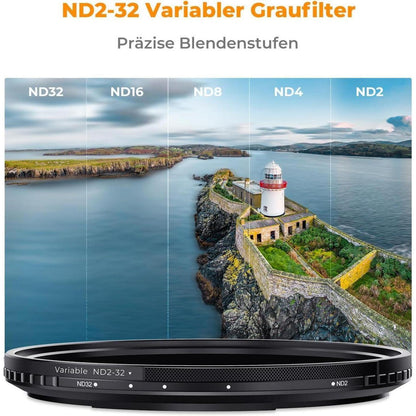 Magnetischer variabler Graufilter ND2-32 (1-5 Blenden) 72mm