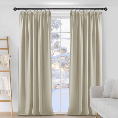 Verdunkelungsvorhang Set Hellbeige 229x229cm - Thermogardine Schallschutz