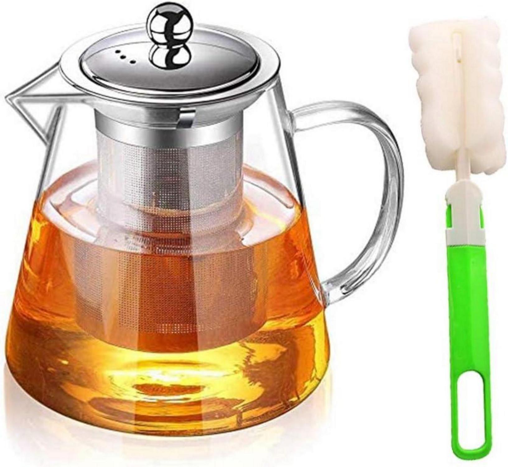 Teekanne Glas mit Siebeinsatz Borosilikatglas 950ML Spülmaschinenfest