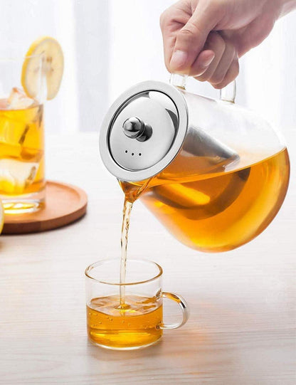 Teekanne Borosilikatglas mit Siebeinsatz 950ML, Spülmaschinenfest