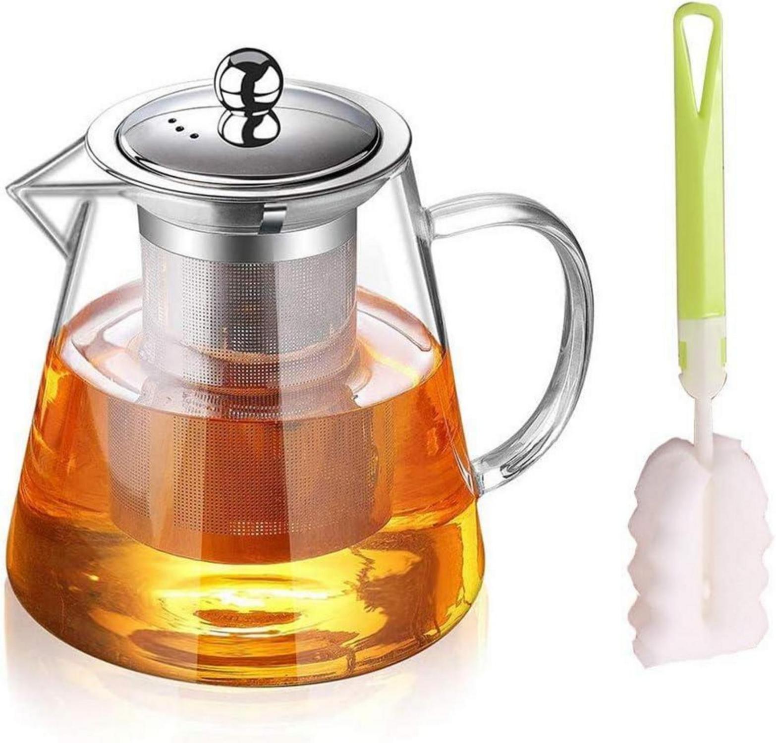 Glas Teekanne mit Siebeinsatz Borosilikatglas Teeservice 750ML
