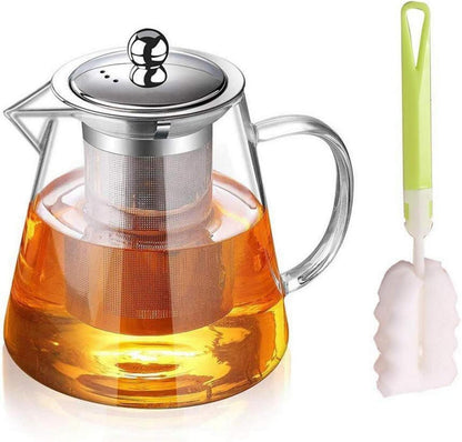 Glas Teekanne mit Siebeinsatz Borosilikatglas Teeservice 750ML