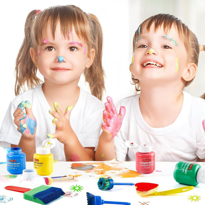 Waschbares Fingerfarben Set für Kinder mit 14 Farben & Zubehör