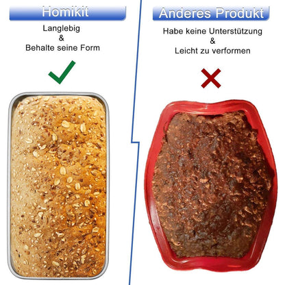 Homikit Edelstahl Brotbackform Königskuchenform 2er-Set