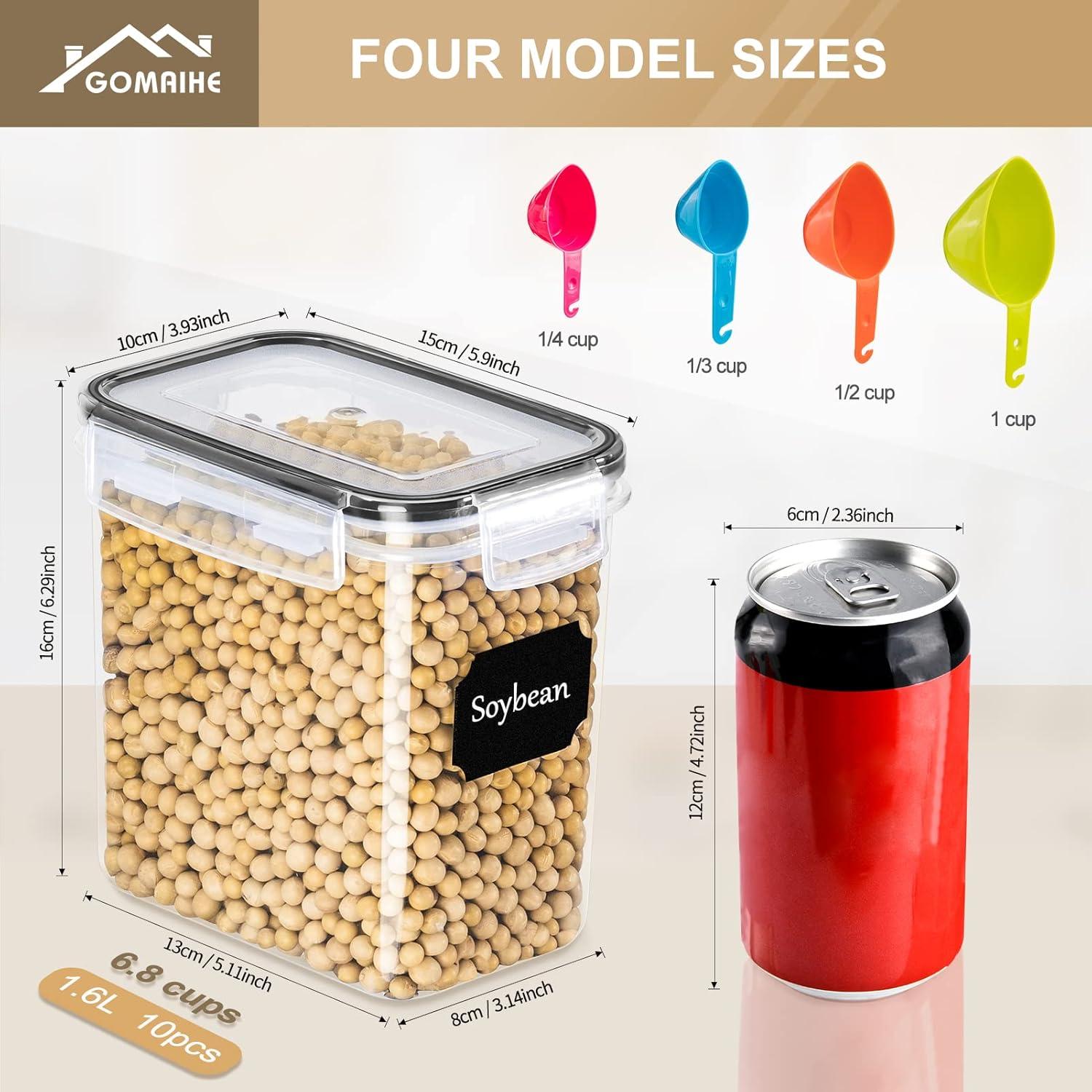 Aufbewahrungsbox Küche 10er Set 1.6L Vorratsdosen Luftdicht Behälter Plastik