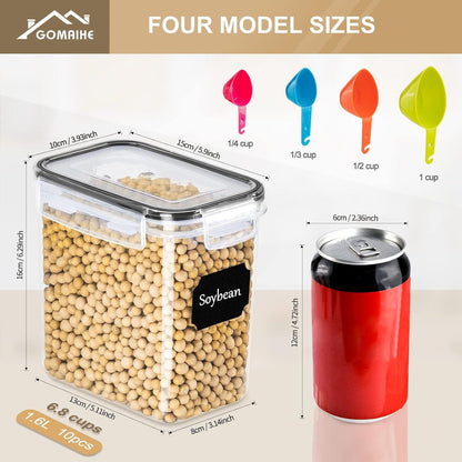Aufbewahrungsbox Küche 10er Set 1.6L Vorratsdosen Luftdicht Behälter Plastik