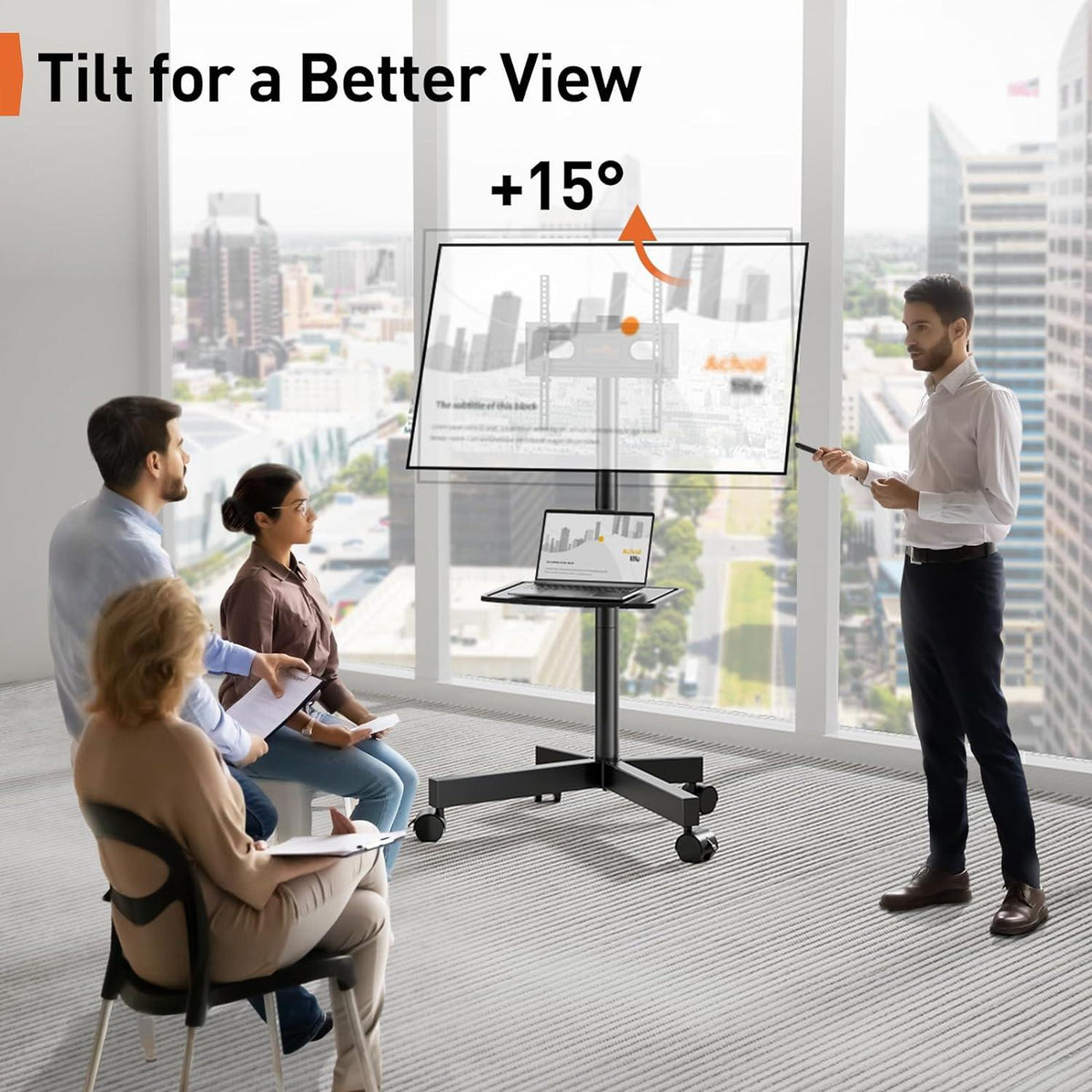 TV Ständer Rollbar mit Rollen für 23-60 Zoll Fernseher VESA 400x400mm