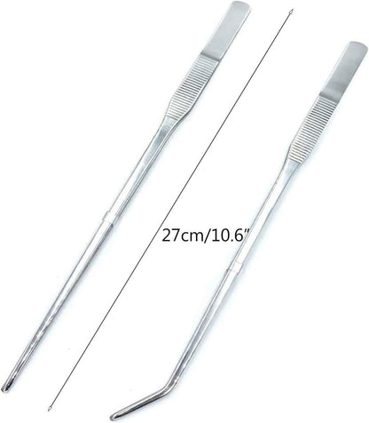 Aquarien Pinzetten Set Rostfreier Stahl Gerade und Gebogen