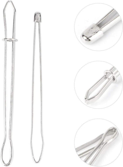 Kordelzug Einfädelhilfe Metall Pinzette Gummiband Einfädler 2er-Set