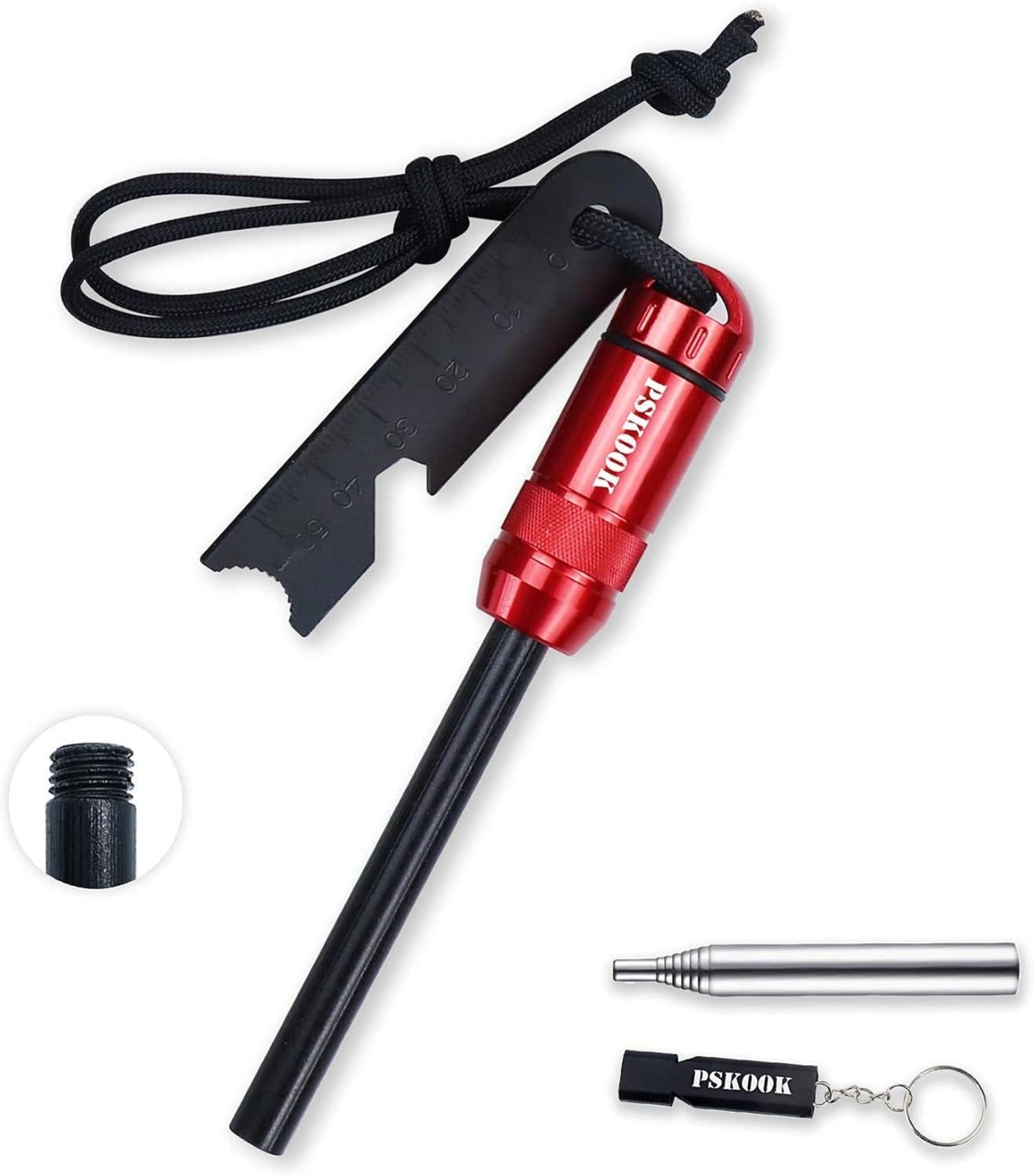 PSKOOK Survival Fire Starter Kit Premium Magnesium Ferrocium Rod