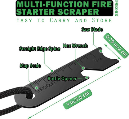 Survival Fire Starter Kit Premium Magnesium Ferrocium Rod Bushcraft Feuerstahl