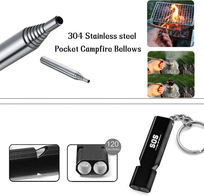 PSKOOK Survival Fire Starter Premium Kit Feuerstarter Magnesium Ferro