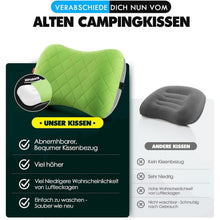 Aufblasbares Reisekissen mit abnehmbarem Bezug, Grün