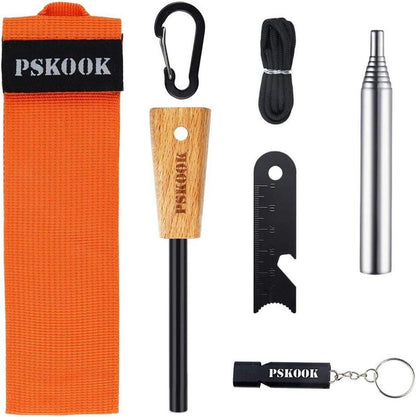 PSKOOK Survival Fire Starter Premium Kit Magnesium Ferrocium Rod