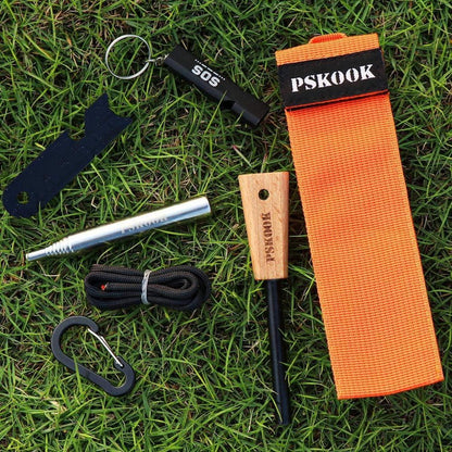 PSKOOK Survival Feuerstarter Kit mit Ferrocium Stab & Fire Steel Bushcraft Set