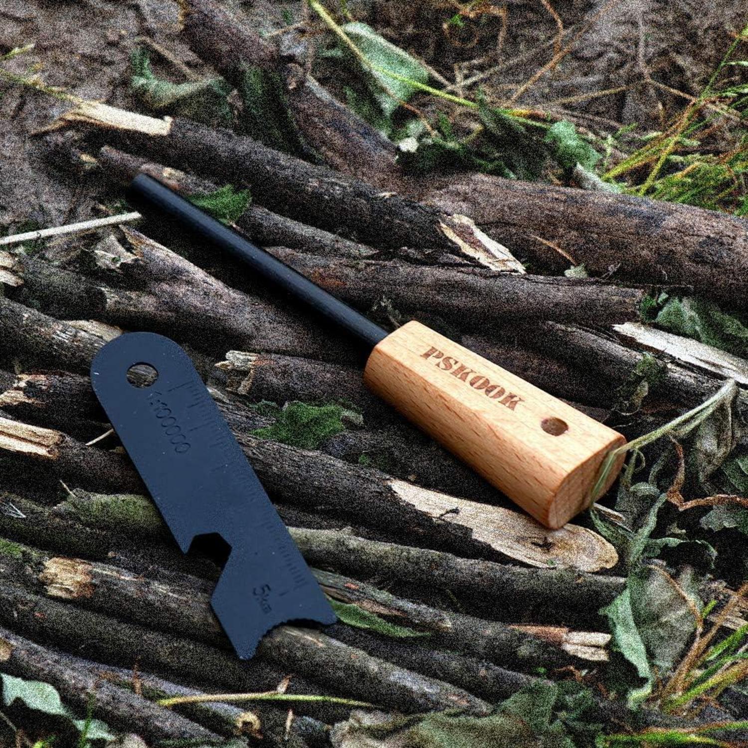 PSKOOK Magnesium Ferrocium Rod Feuerstarter Kit mit Taschenbalg