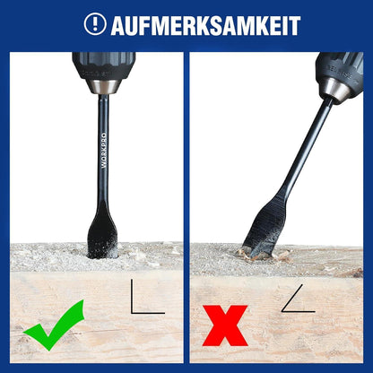 Holzbohrer-Set flach Sechskantschaft 8-teilig mit Koffer