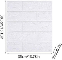 10 Stück 3D Wandpaneele Selbstklebend Ziegeloptik Weiß 35cm