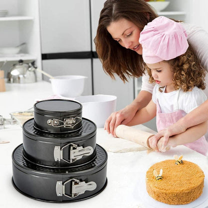 3-teiliges Springform Kuchenform Set mit Mehlsieb und