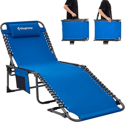 Campingliege Sonnenliege 5-Stufig Verstellbar Klappbar mit Kopfkissen