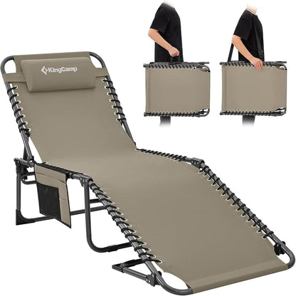 Campingliege Sonnenliege Gartenliege klappbar 5-Stufig Beige