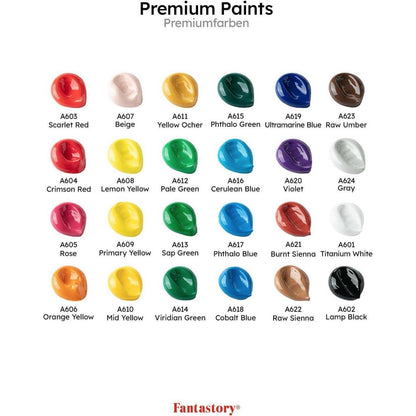 Fantastory Acrylfarben Set 24 Farben 60ml Premium