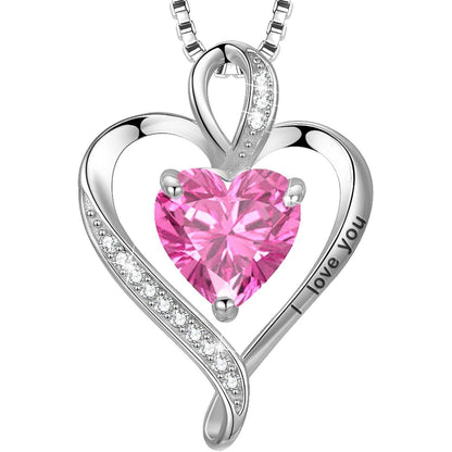 Silber Herz Kette Damen "I love you" Gravur & Unendlichkeitszeichen