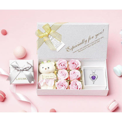 Silber Herz Kette Damen "I love you" Gravur & Geburtsstein