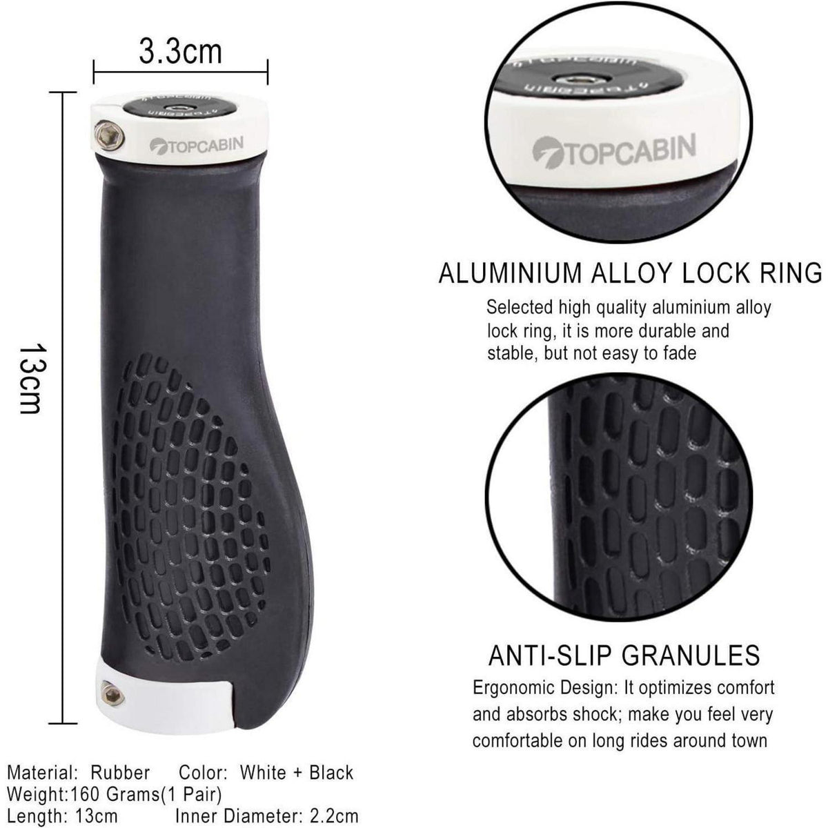 Fahrradgriffe Ergonomisch Weiß 1 Paar