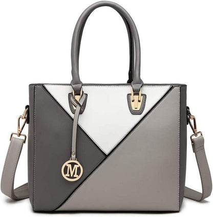 Geometrische Handtasche mit Ombre-Effekt und viel Stauraum