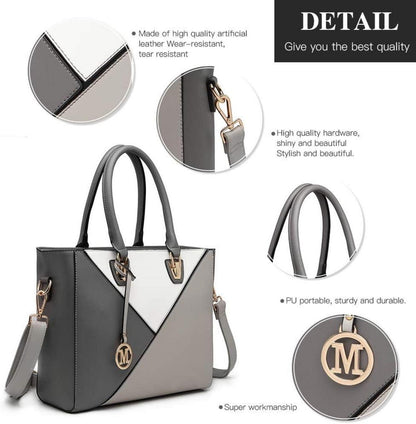 Geometrische Handtasche mit Ombre-Effekt und viel Stauraum
