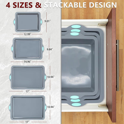 Silikon Backformen Set 4er – Antihaft & Stapelbar