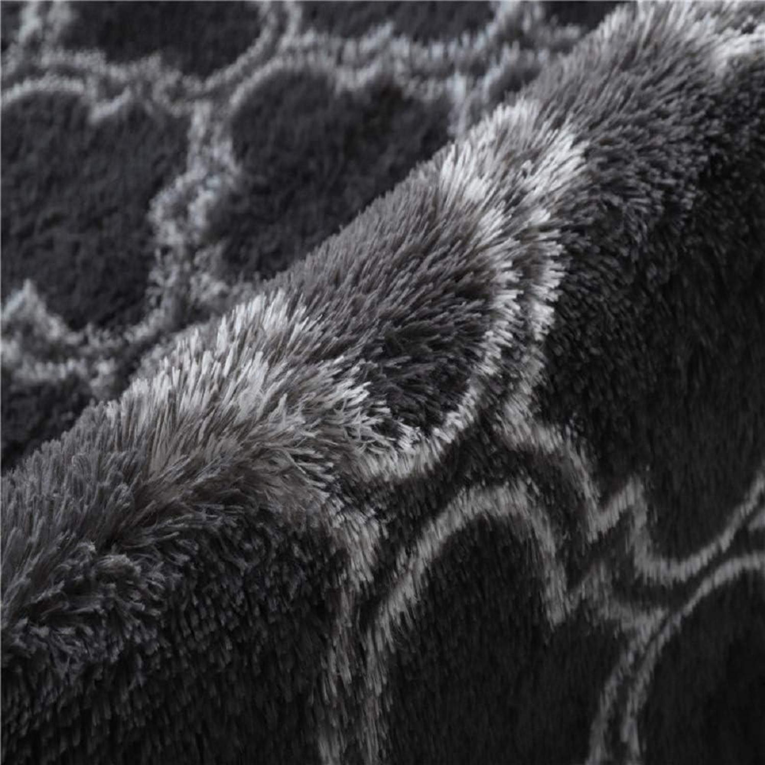 Shaggy Hochflor Teppich Schwarz 120x160cm Wohnzimmer Schlafzimmer