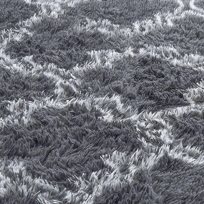 Hochflor Teppich Wohnzimmer Flauschig Schlafzimmer Modern Grau 120*160cm