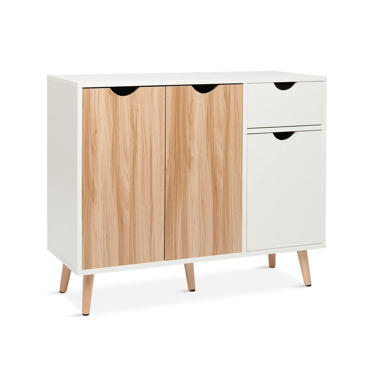 Weißes Sideboard mit Schubladen – 90x30x74 cm