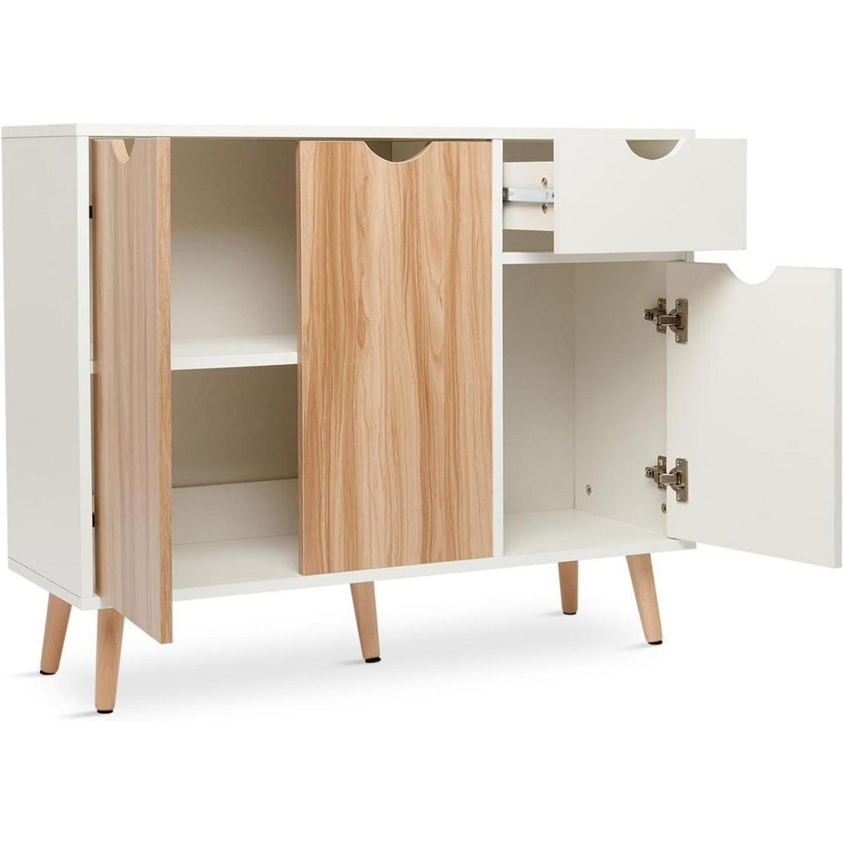 Weißes Sideboard mit Schubladen – 90x30x74 cm