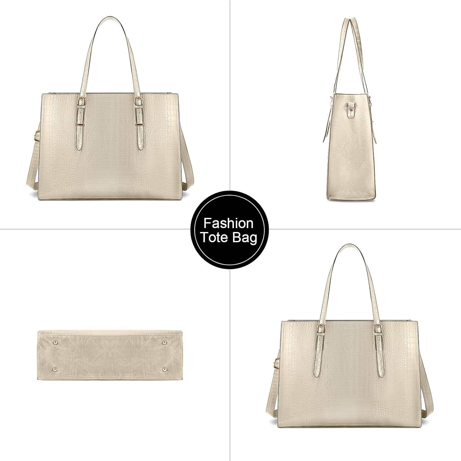 Damen Handtasche Shopper 15.6 Zoll Laptop Elegant PU Leder Arbeit Büro