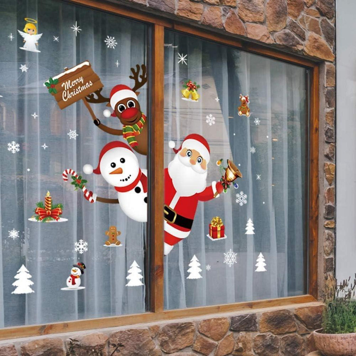 Weihnachtsfenster Aufkleber – Abnehmbar & Dekorativ