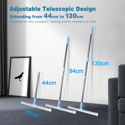 Wasserschieber Bodenabzieher 50cm Gummilippe Teleskopstiel 130cm