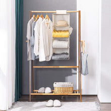 Hängeregal 4 Fächer Bambus MDF-Platten Beige Organizer