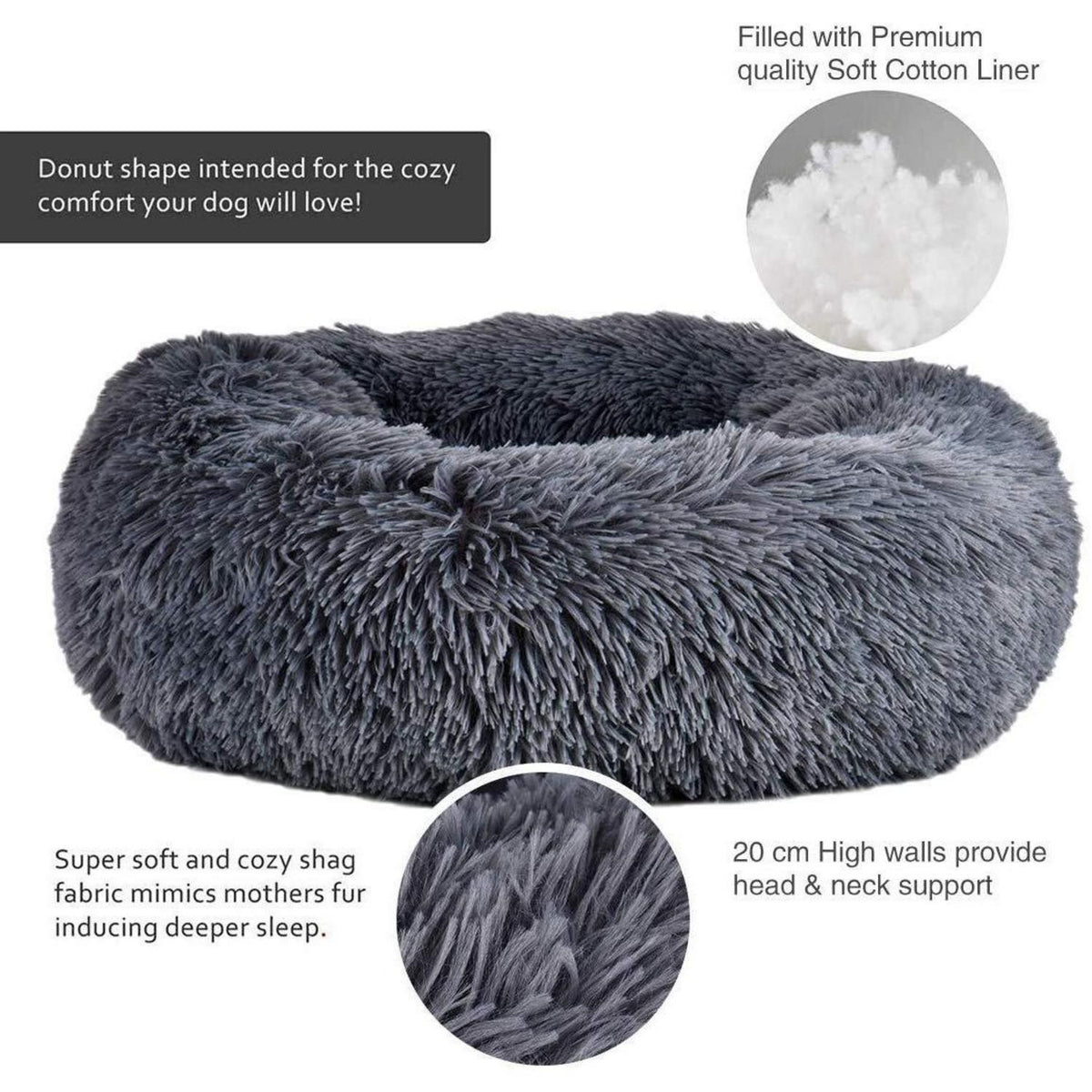 Flauschiges Hundebett Deluxe – Rundes Kuschelbett für Große Hunde