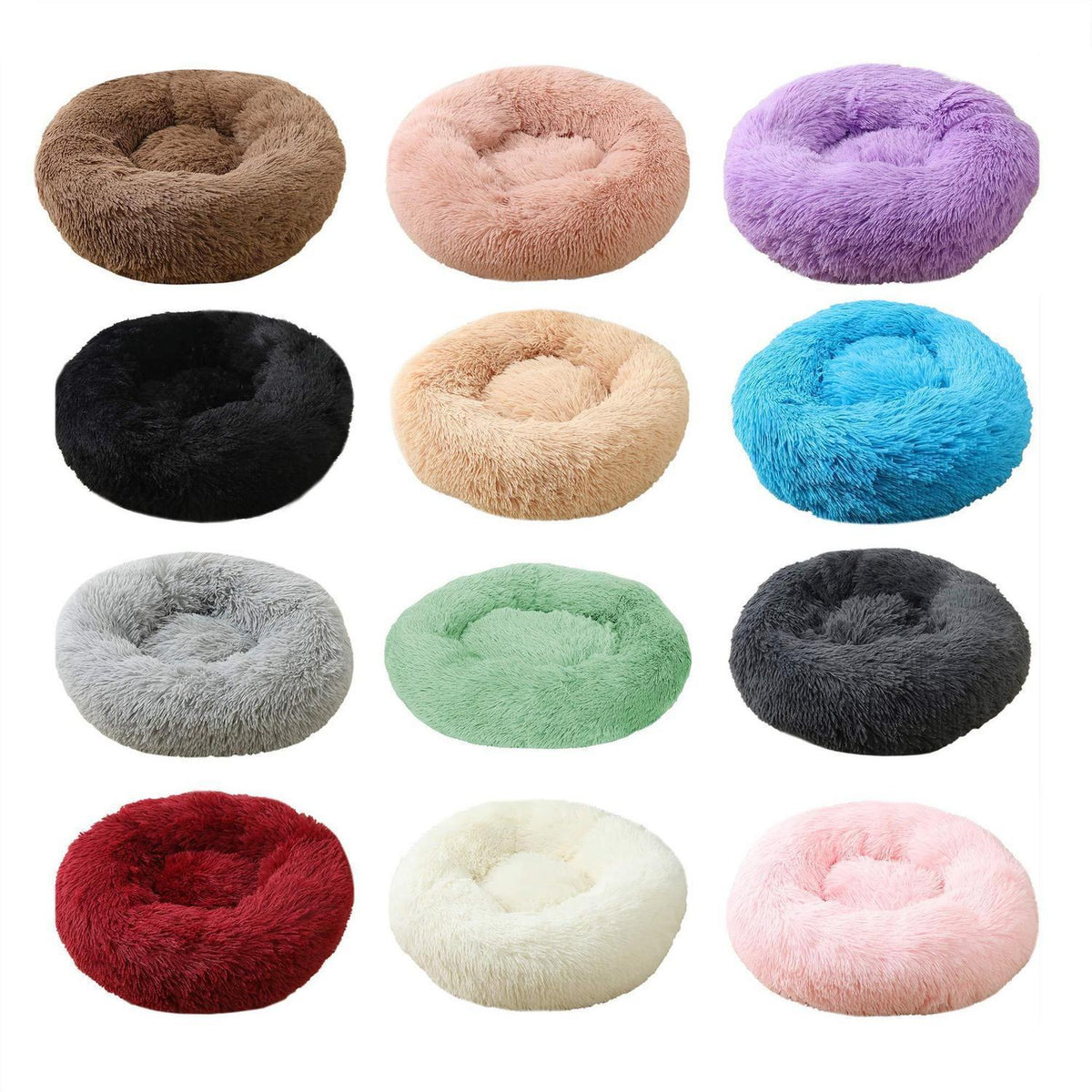 Rundes Hundebett Dunkelgrau Ø 110cm – Flauschig & Wasserfest